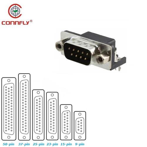 DS1037, connettore D-Sub maschio 15 poli per c.s. 90° con fermi