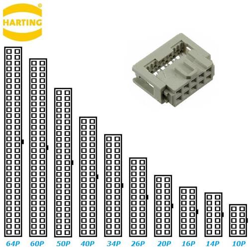 0918, connettore femmina 26 poli P=2,54 con fermacavo