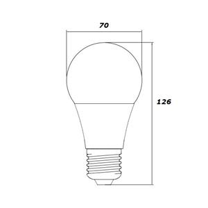Lampada led E27 230Vac 7W 3000-4000K 140°
