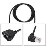 Cavo CAT.6 da spina RJ45 90° a presa RJ45 da pannello L=0,3m