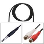 Cavo da spina stereo 6,3 a 2 prese RCA R+B L=1,5m