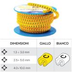 Anello segnacavo a catena, Ø 2,5-4 simbolo 0, Giallo