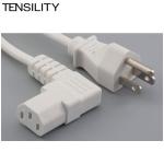 Cavo 3x18AWG L=2m Spina P620 Presa IEC 90° sx, Bianco