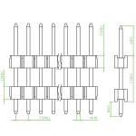 5PH1DDA25, strip maschio 40x1 P=2,54 L=17,5