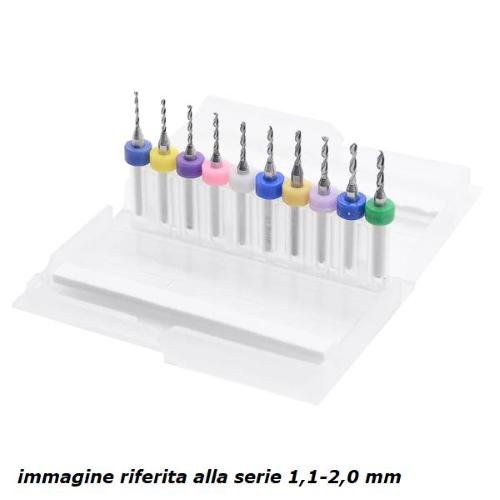 Set 10 punte da trapano da 0,3 a 1,2mm per PCB