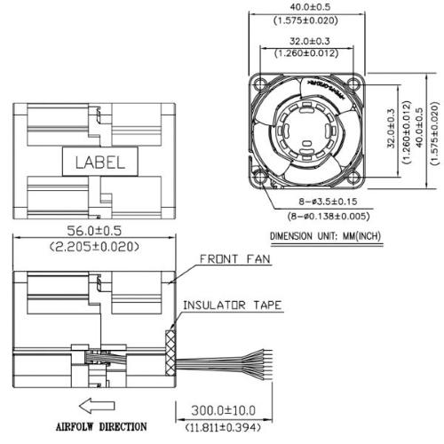 TGD, ventilatore 12Vdc 40x40x56 3,50A