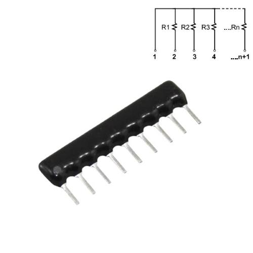A09, rete resistiva SIL 8R+ C. 10 KOhm 5%