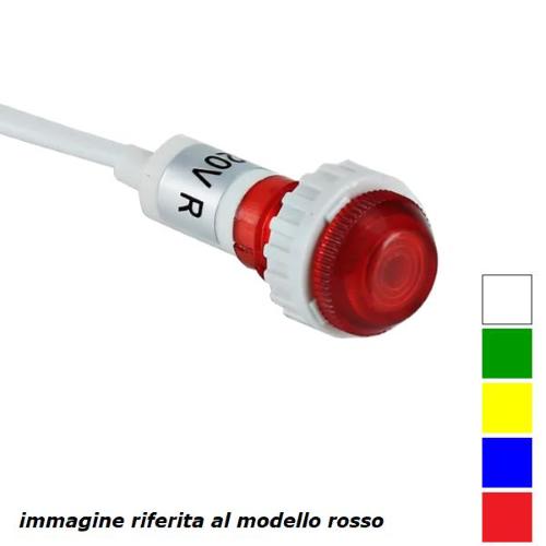 AD22E, spia da pannello 220/240Vac, Ø 12,6 Gialla, neon