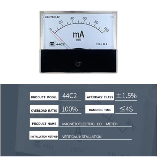 YOKIVE Analogico Pannello Amperometro, 91C4 Ampere Metro Corrente Tester, Ottimo per Ufficio, Arte, Casa, Giornalmente Usa (DC 0-5A