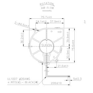 PF75301, ventilatore 12Vdc 75x75x30 2,4W