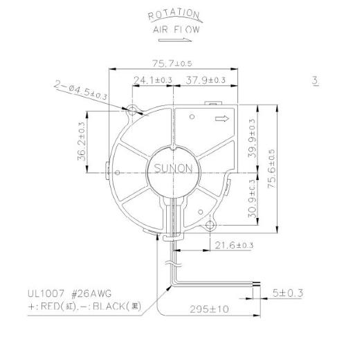 PF75301, ventilatore 12Vdc 75x75x30 2,4W