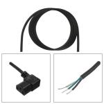 Cavo 3x18AWG L=2m da filo sguainato a presa C13 90° sx, Nero