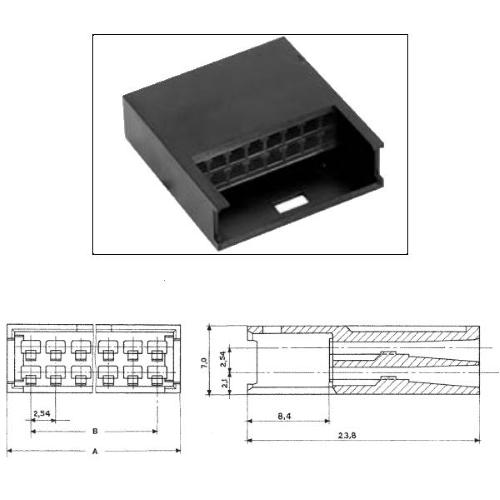 280637, supporto 4x2 per contatti maschi MODU II