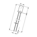 5RTF, led Ø 5 mm, luce Rossa, lente clear, 20°