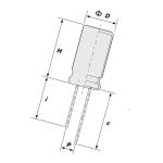 Condensatore El. 10uF 450V V. 12x20/5 105° RD