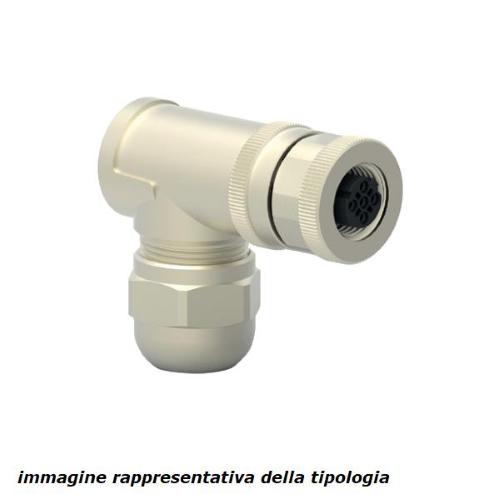 T4112511041, conn. D 4 poli, M12, 90°, terminali a vite