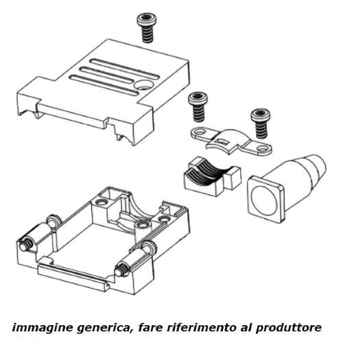 ACOV, cover D-Sub 9 poli in metallo vite corta