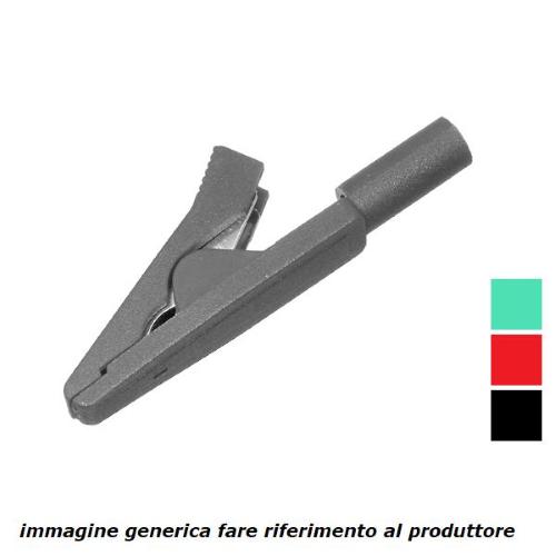 BUP57880, morsetto a clip con foro Ø 2, Nero
