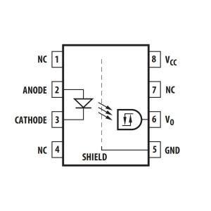 HCPL2212000E, 1-Channel, Logic Gate Optocoupler