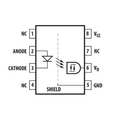 HCPL2212000E, 1-Channel, Logic Gate Optocoupler