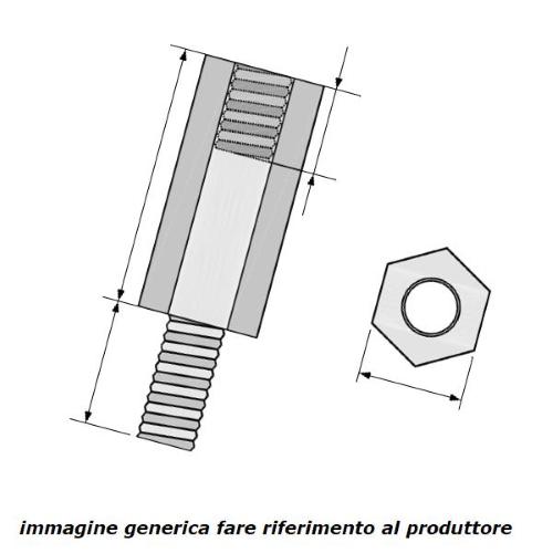 HTS306, distanziale 3MA M/F H=6mm