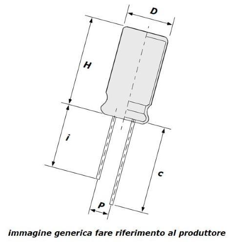 Condensatore El. 6800uF 10V V. 18x22/7,5 105° FK-A