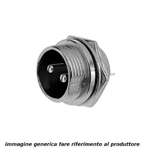 GX16-8P, connettore 8 poli da pannello con contatti maschi