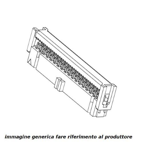0918, connettore femmina 64 poli P=2,54 con fermacavo