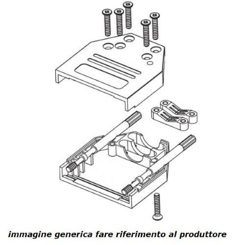 ACOV, cover D-Sub 9 poli in metallo, out 180°