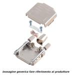 ACOV, cover D-Sub 15 poli in plastica vite lunga, metallizzato