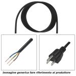Cavo 3x14AWG L=0,5m con spina 5-15P, Nero, schermato