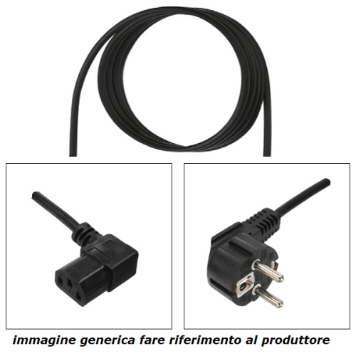 Cavo 3x1,00 L=5m da spina Schuko 90° a presa C13 90° sx