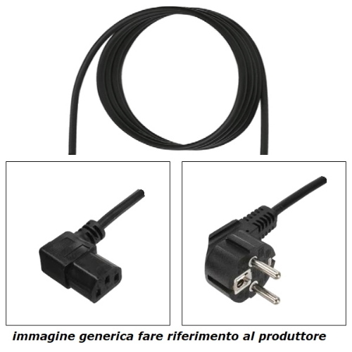 Cavo 3x0,75 L=2m da spina Schuko 90° a presa C13 90° dx