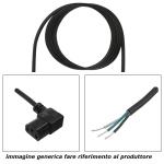 Cavo 3x18AWG L=2m da filo sguainato a presa C13 90° sx, Nero