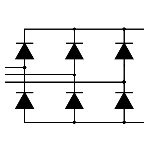 DB35-04, three phase bridge rectifier, 400V 35A