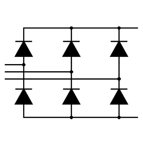 DB35-04, three phase bridge rectifier, 400V 35A