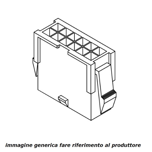 39, supporto 2 poli volante/pannello per contatti maschi