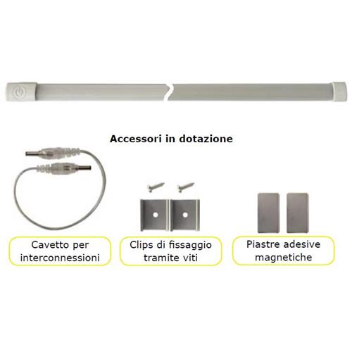 Barra led 12V 15W 3000°K L=100cm opaco con interruttore