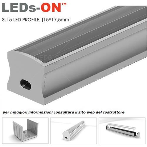 Profilo SL15 anodizzato Silver L=1m 