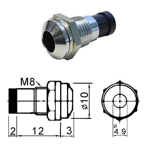 Supporto per led D=5 da pannello convesso cromato