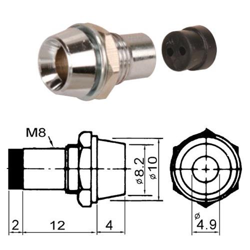 Supporto per led D=5 da pannello convesso/concavo cromato