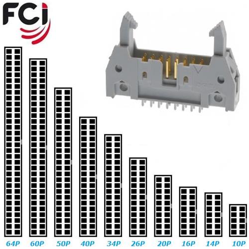 71918, connettore maschio 14 poli P=2,54 con estrattore