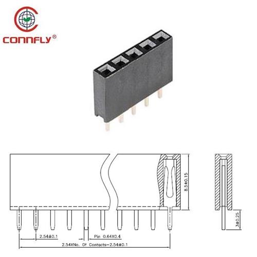 DS1023, strip femmina 20x1 P=2,54 H=8,5