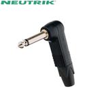 NP2RX, spina jack 6,3 mono volante 90° Nera